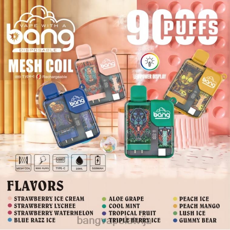 6420L6 Bang Vape Box BC9000 iepildīts 16 ml vienreizējās lietošanas | Bang Disposable Vape Flavors