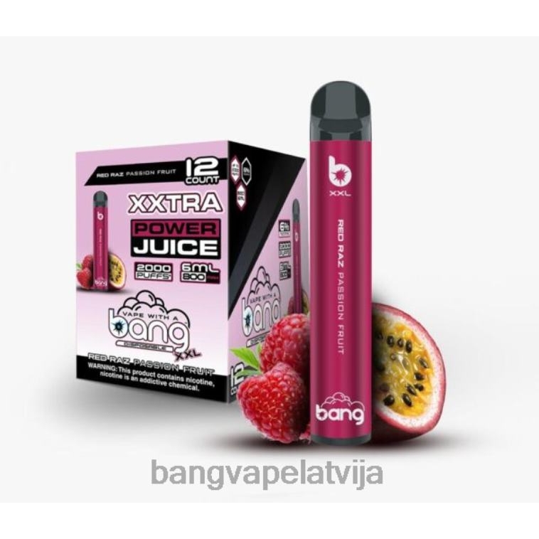 6420L22 Bang Vape XXL 2000 uzpūtienu sarkanais raz pasifloras auglis | Bang Vape Riga
