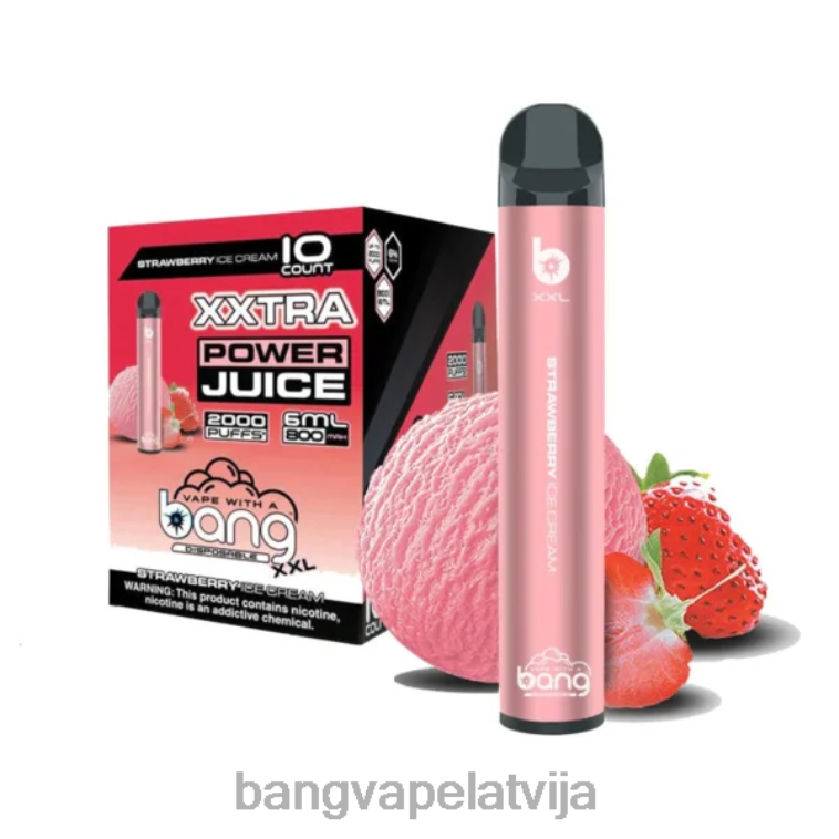 6420L23 Bang Vape XXL 2000 uzpūtienu zemeņu saldējums | Vape Gang Latvija